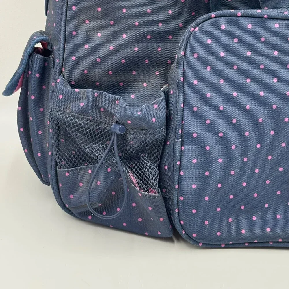 Matilda Jane Summer Fun Cooler Navy Thermo Padded Backpack With Pink Polka Dots